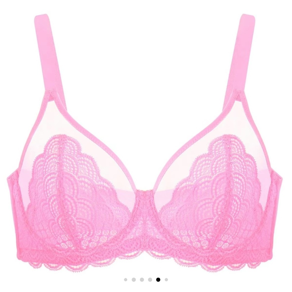 34DD Pink Lace Unlined Full Coverage Bra